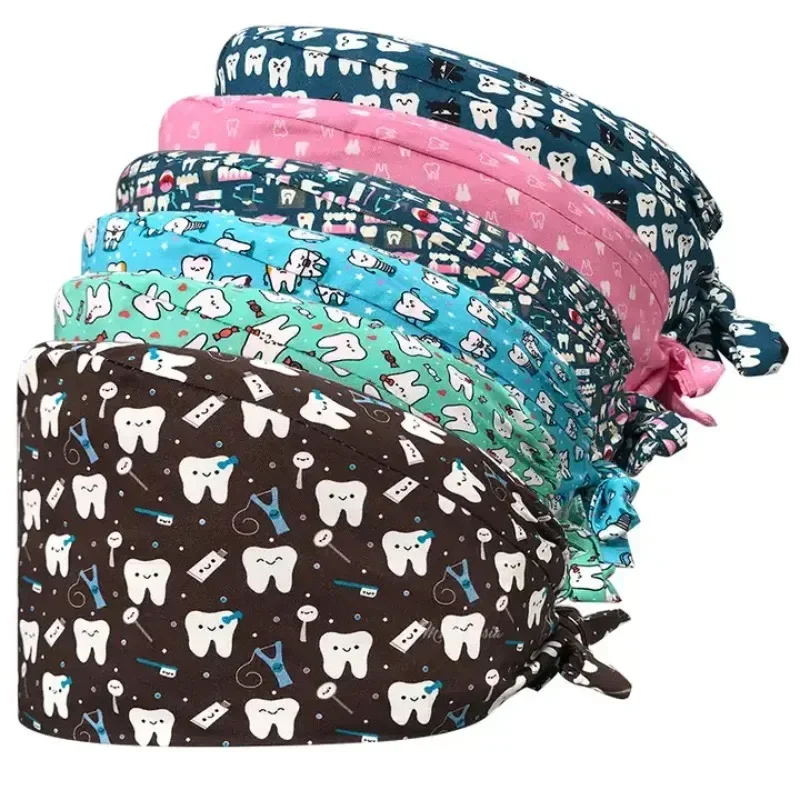 Шапочка с мультяшным рисунком для врачей и операционных отделений - Фотография_2