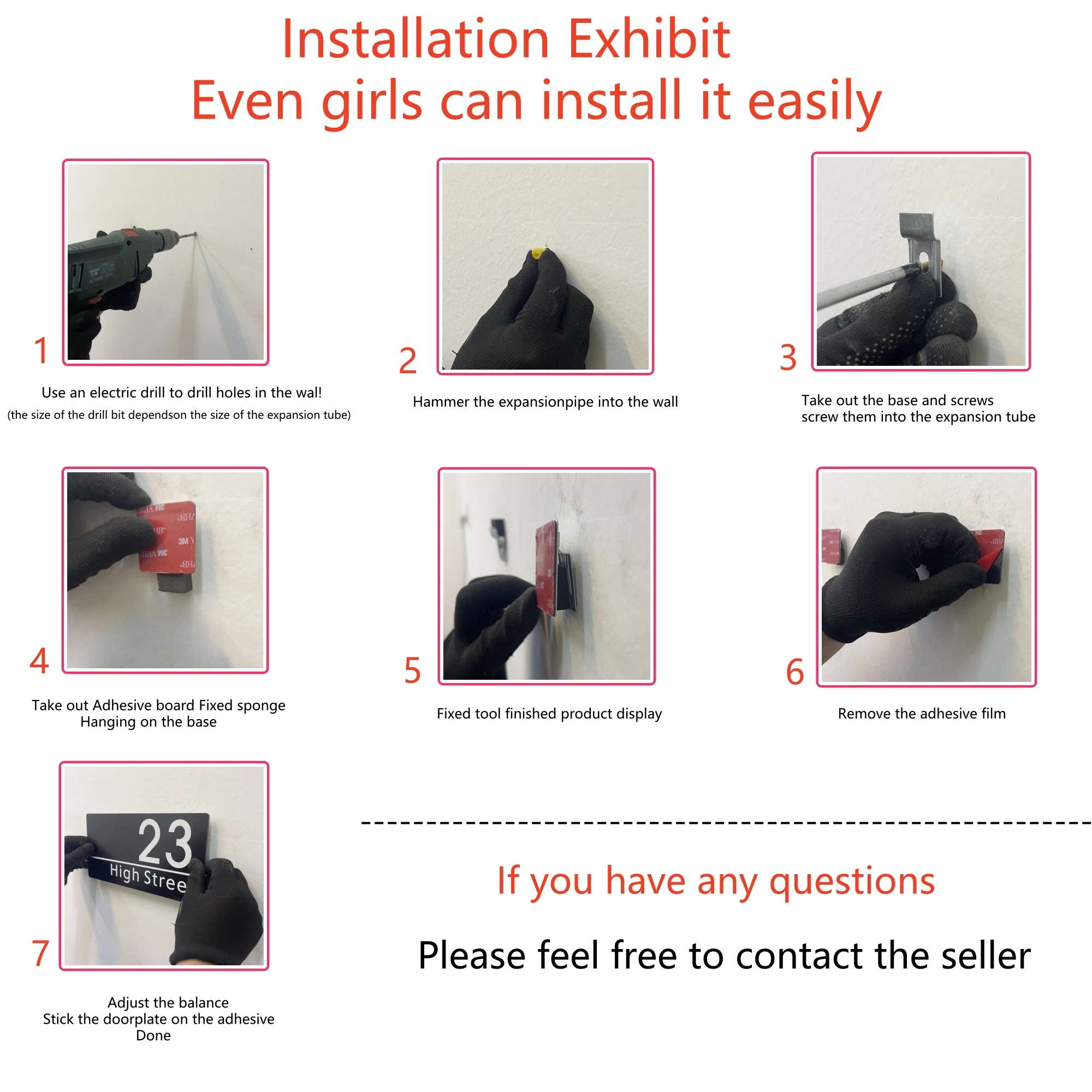 Изготовленный на заказ светодиодный номер дома на солнечной батарее - Фотография_6