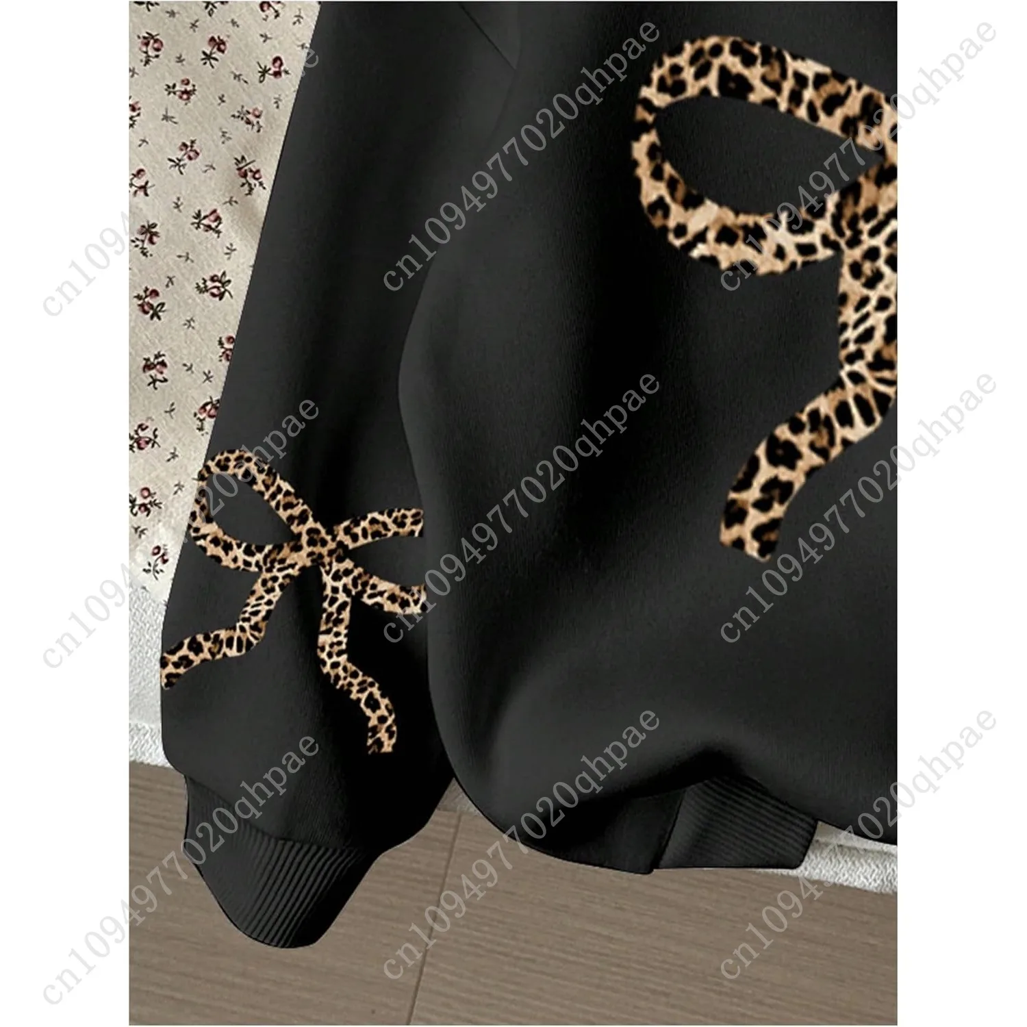 Толстовки с леопардовым принтом и бантом для девочек - Фотография_4