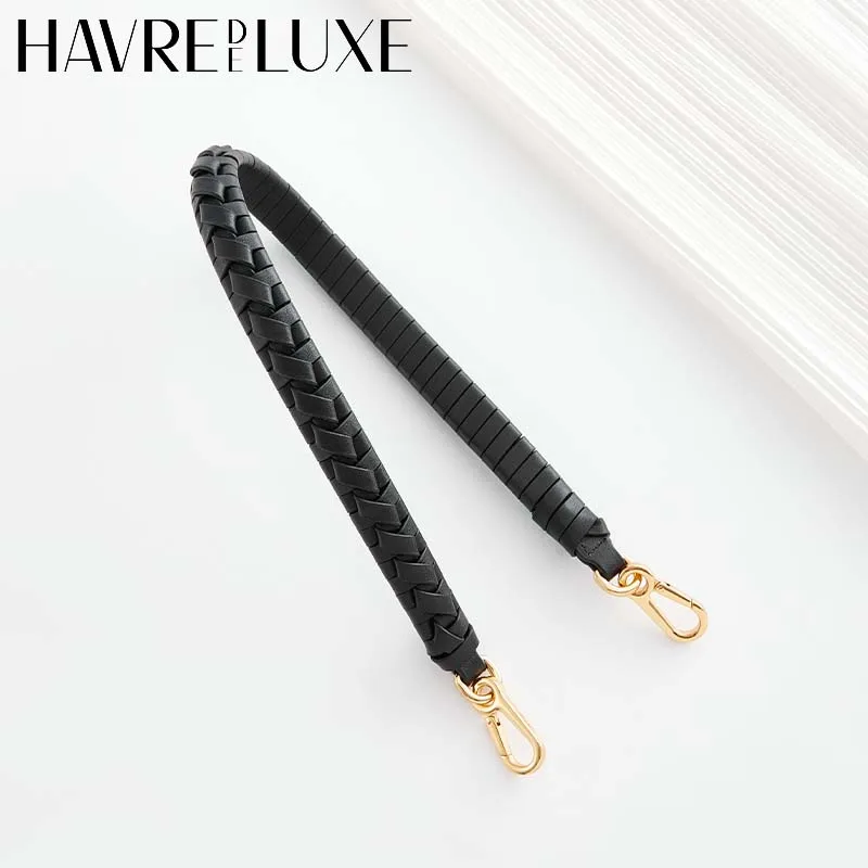 Черный спиральный тканый плечевой ремень для женской сумки - Фотография_2