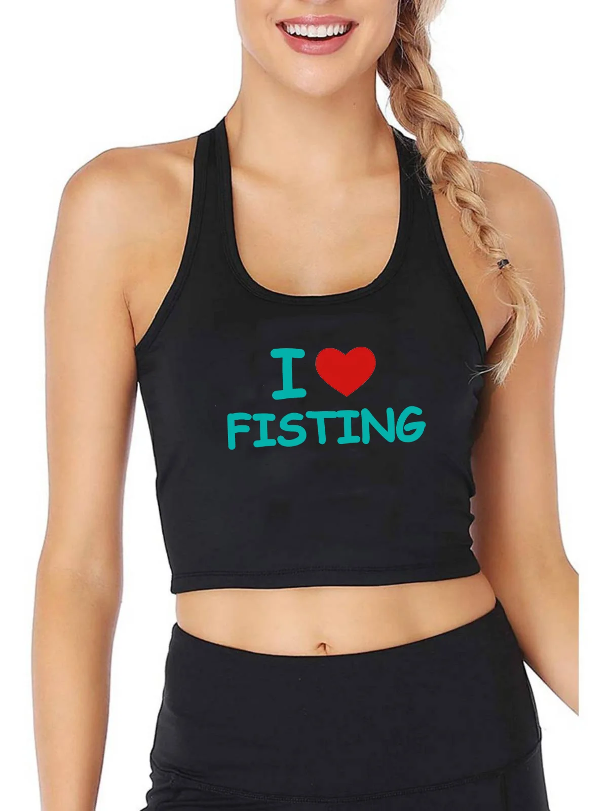 Дышащая облегающая майка i love fisting