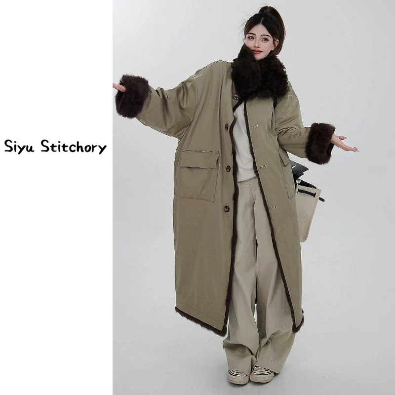 Года, длинная женская зимняя куртка из 100% натурального натурального меха - Фотография_5