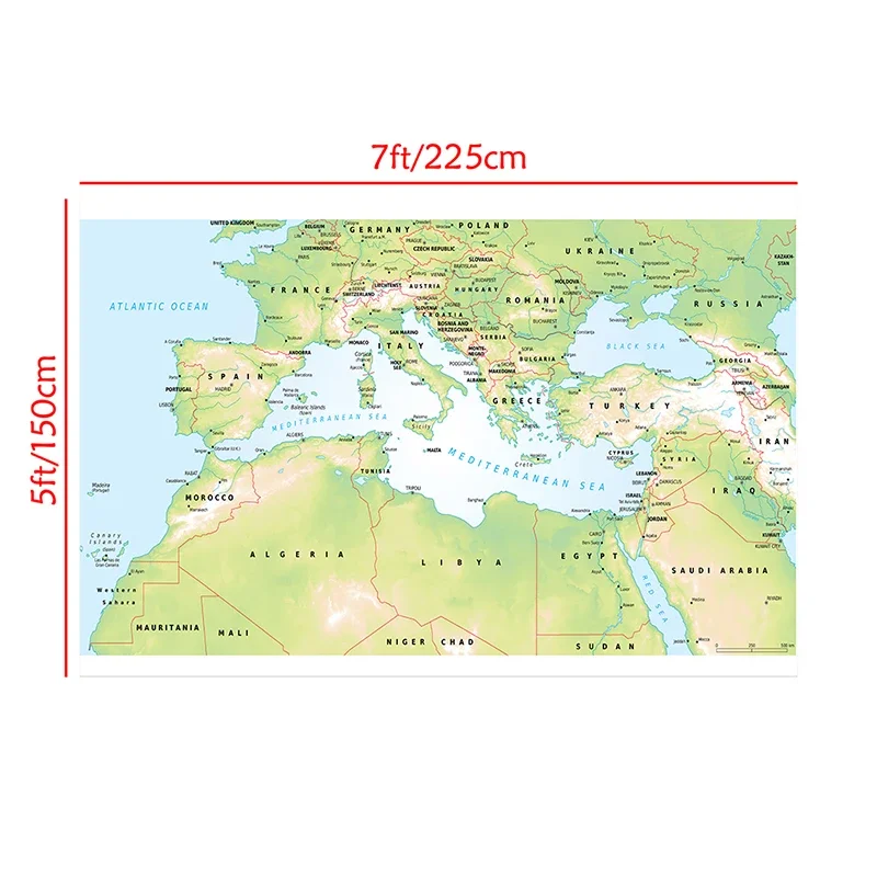 Карта средиземного моря 225x150 см - Фотография_5
