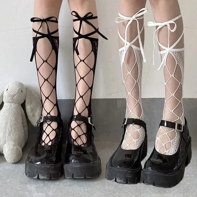 Черные бандажные чулки