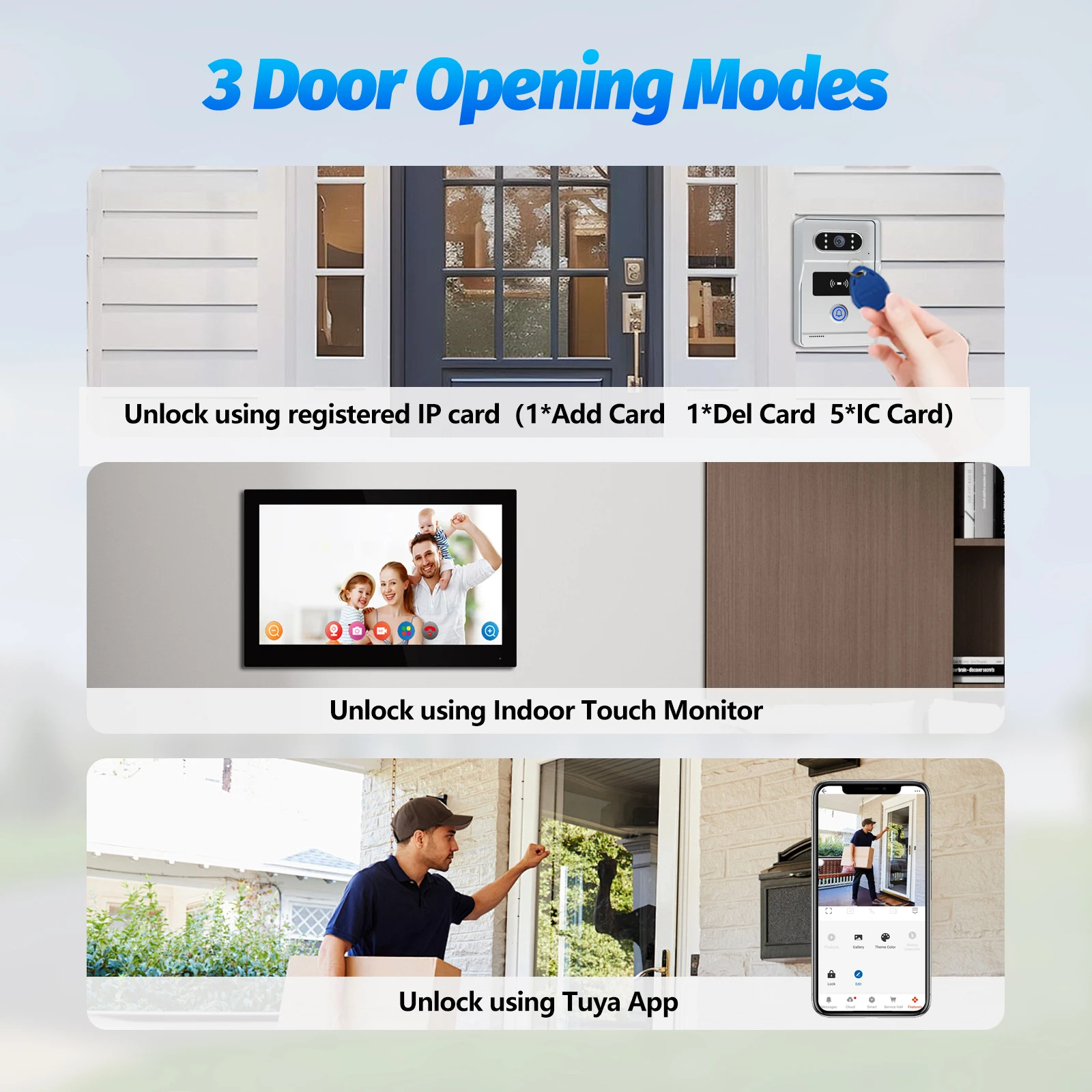 7-дюймовый wi-fi видеодомофон tuya для ворот/дома - Фотография_6