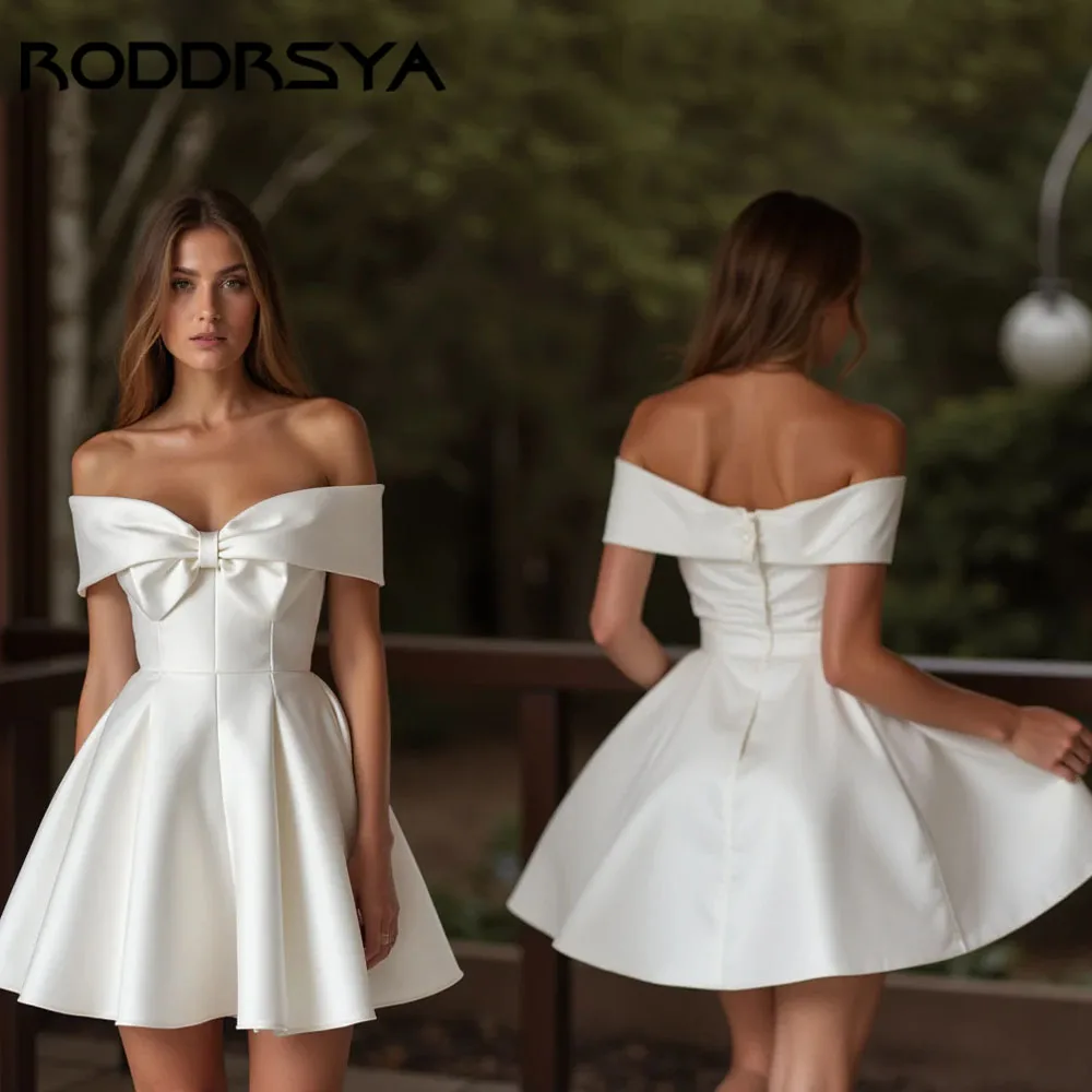 Roddrsya короткое белое свадебное