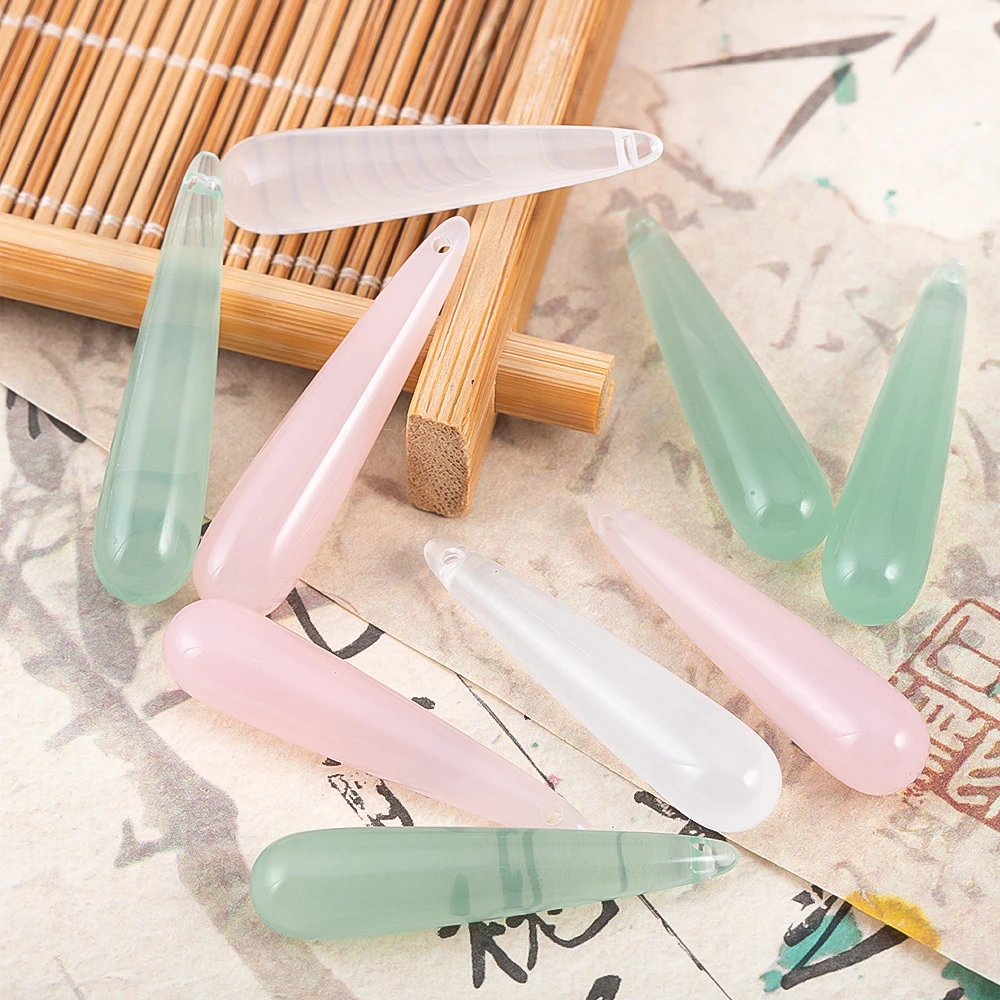 Длинные бусины из акриловой смолы с каплями воды для diy