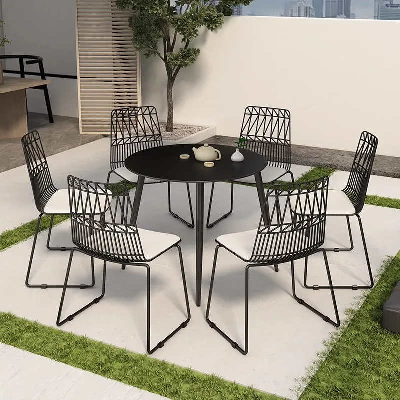 Outdoor iron bistro table and chairs set - Фотография_3