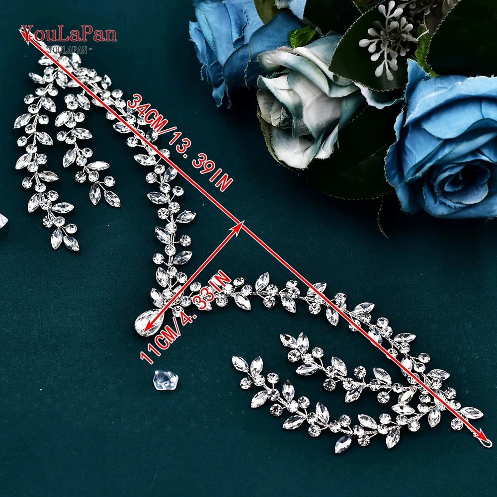 Youlapan свадебная повязка на голову со стразами - Фотография_5