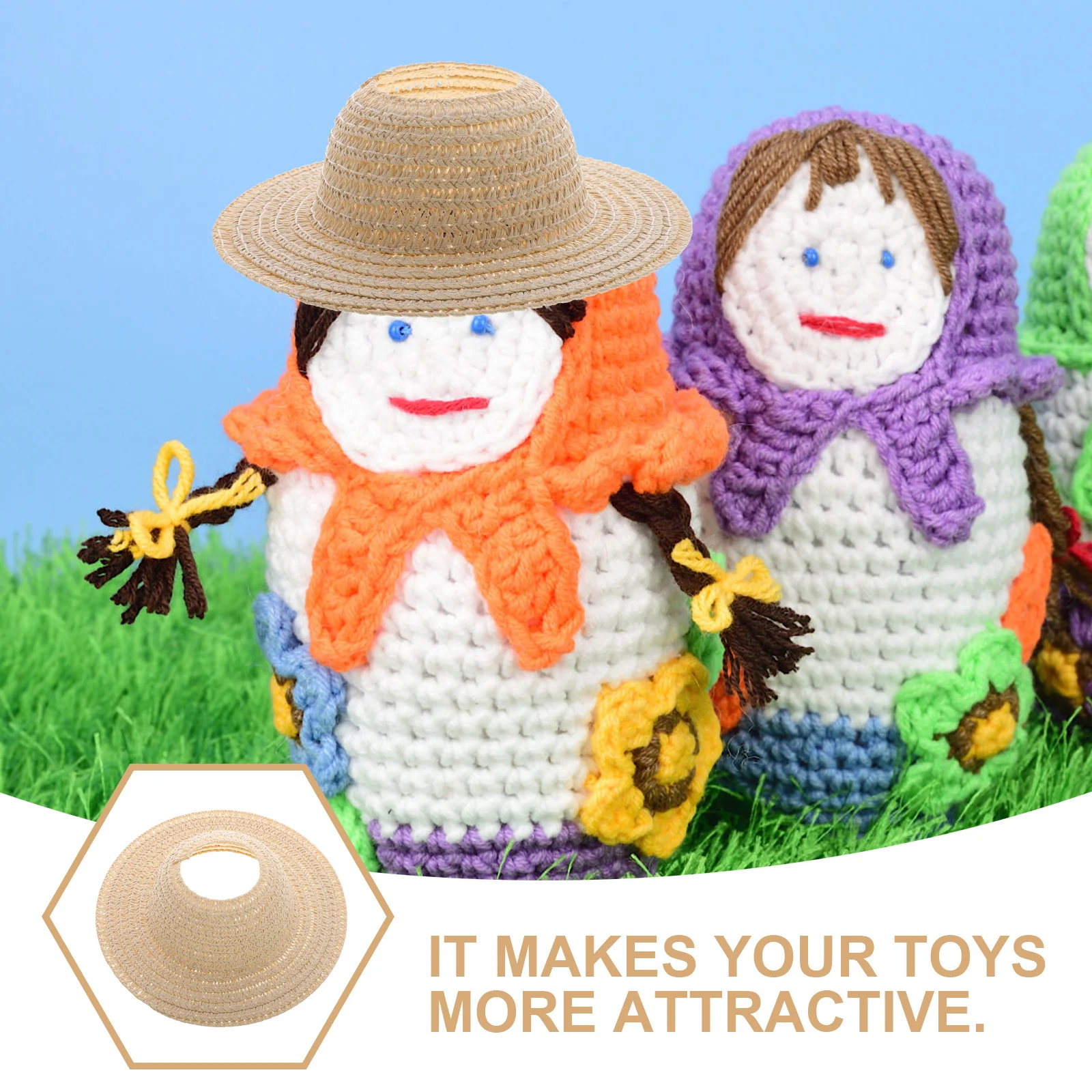 Миниатюрная тканая соломенная шляпа - Фотография_6