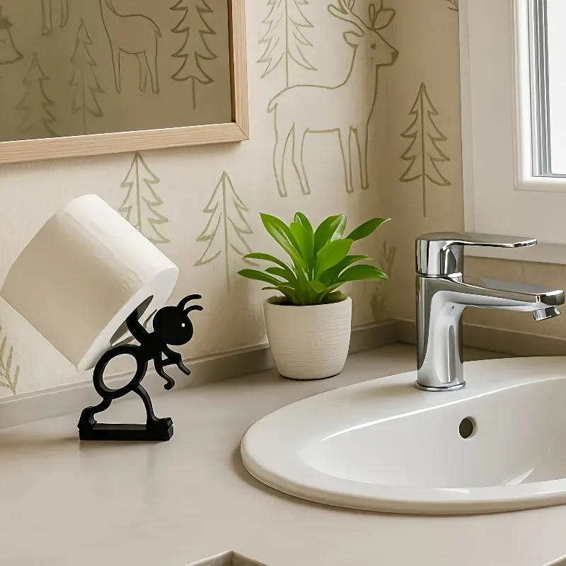 Милый забавный держатель для туалетной бумаги в форме черного муравья - Фотография_4