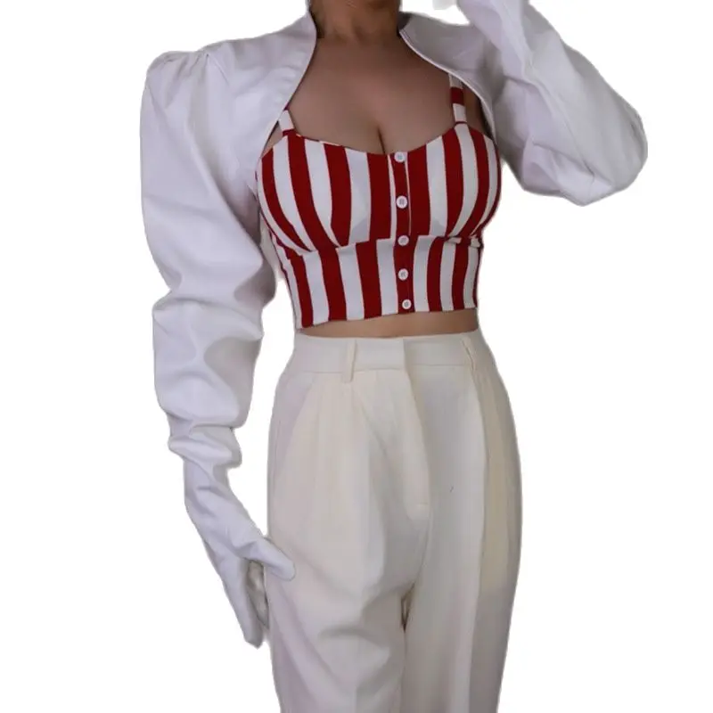 Женские перчатки-болеро из искусственной кожи - Фотография_2