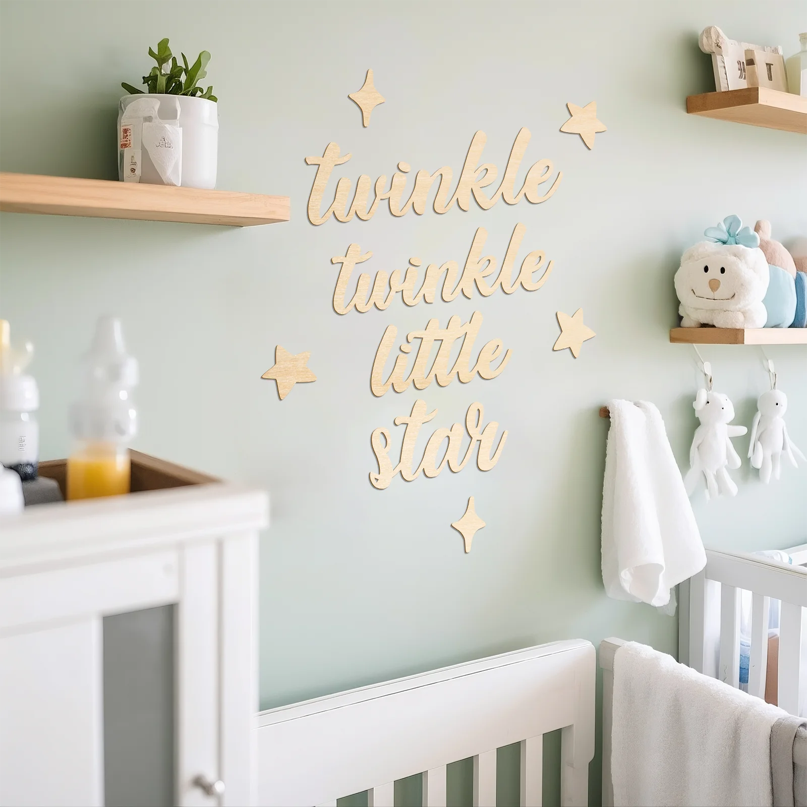 Деревянная вывеска twinkle twinkle little star — декор для детской стен - Фотография_5