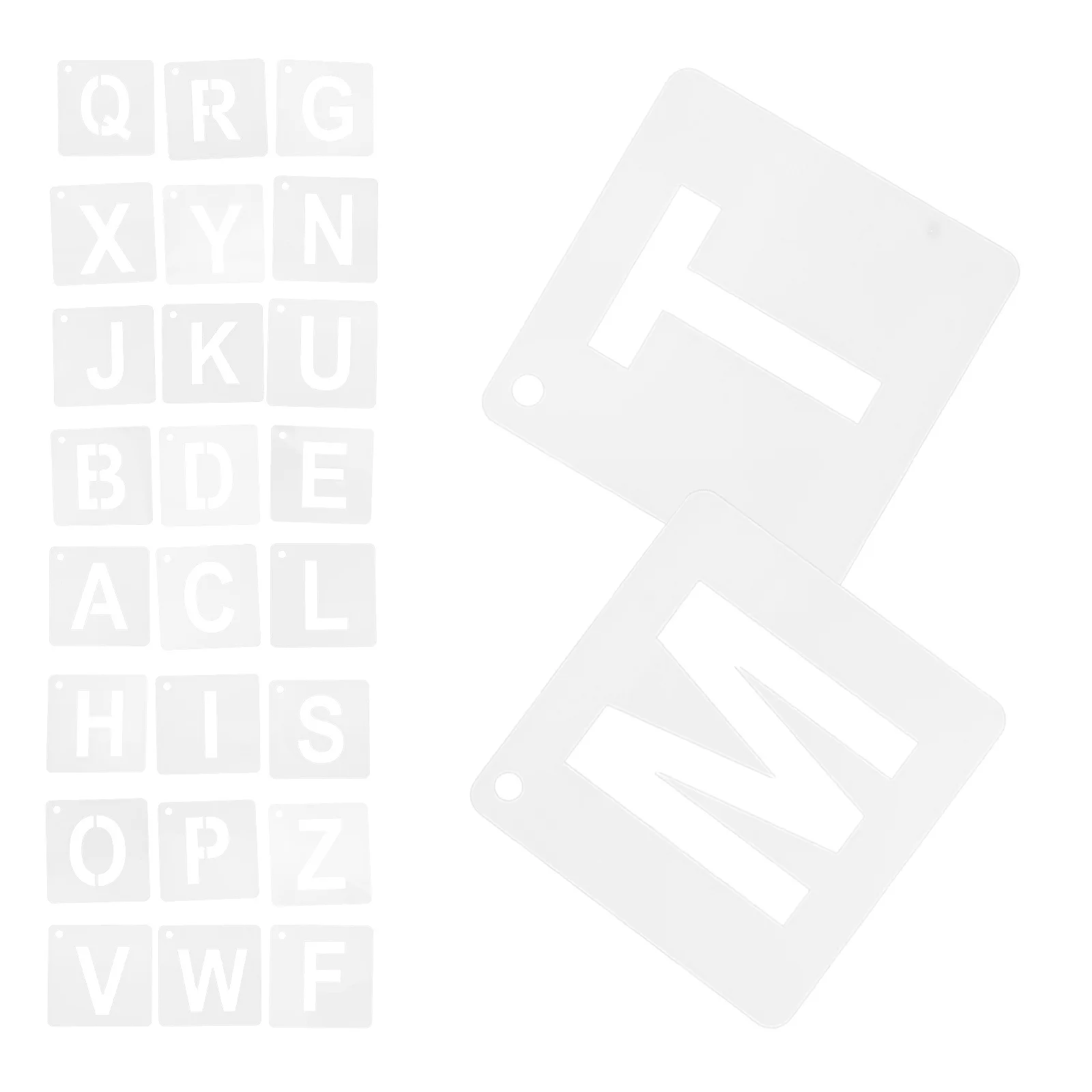 1 комплект трафаретов с буквами a-z