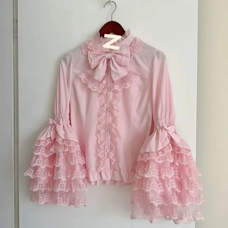 Bow gothic dresses y2k lolita jk - Фотография_5