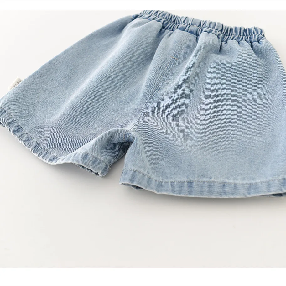 Модные детские рваные джинсовые шорты унисекс для новорожденных - Фотография_5