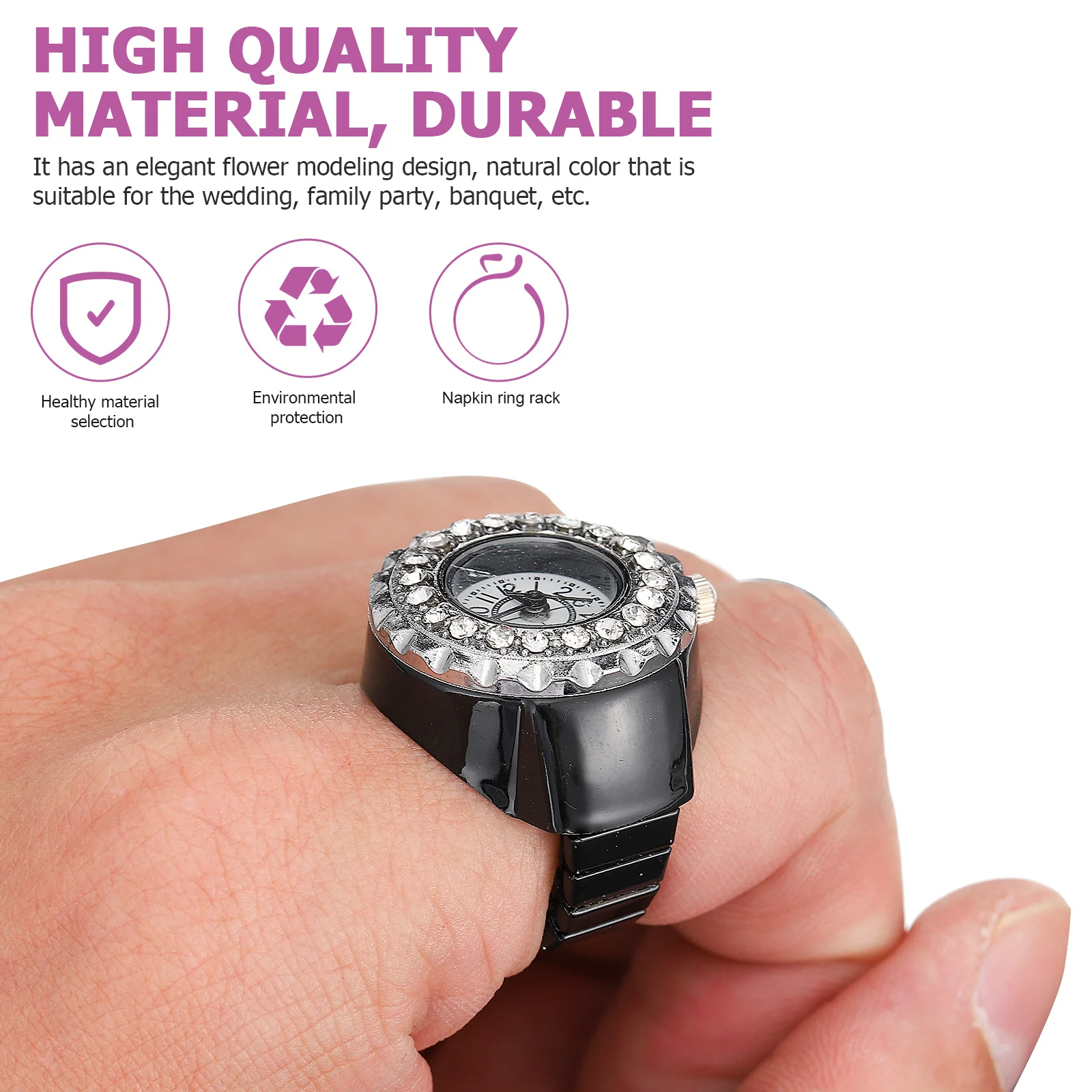 Модные часы с кольцом из цинкового сплава - Фотография_4