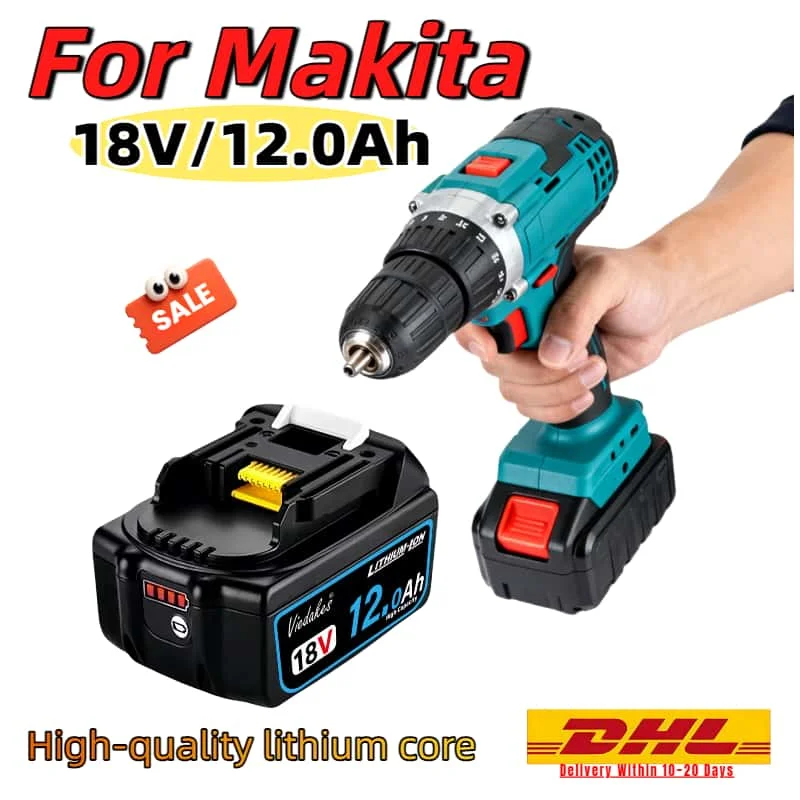 ✈️ литий-ионная аккумуляторная батарея емкостью 12.0 ач для makita 18 в