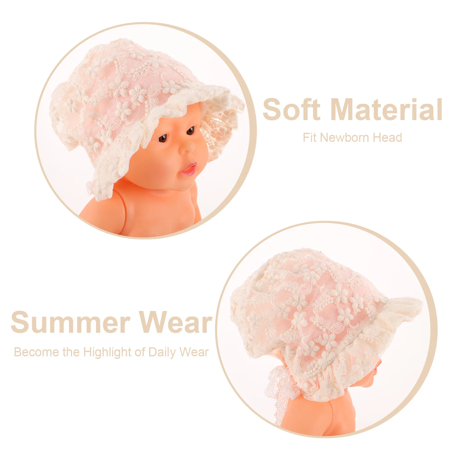 Кружевной капот для маленьких девочек - Фотография_2