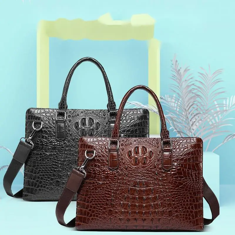 Новая модная сумка-мессенджер из натуральной крокодиловой кожи