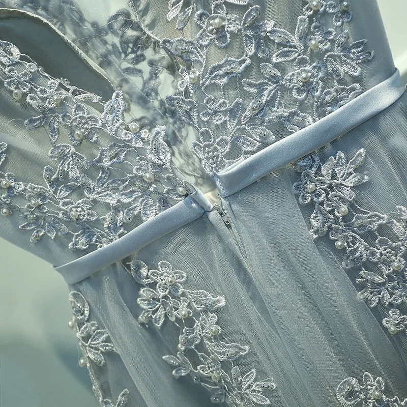 Вечернее платье на бретельках для банкета с глубоким v-образным вырезом - Фотография_4