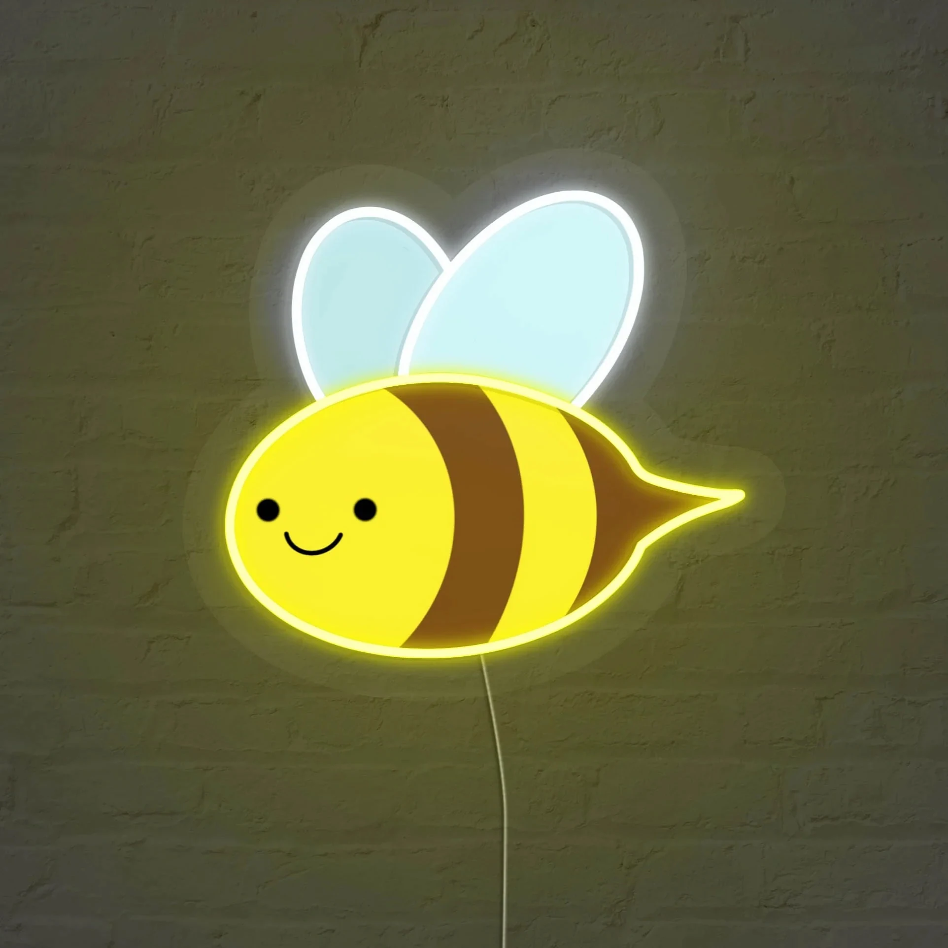 Неоновая вывеска bee wings - светодиодный ночник с уф-печатью для детской - Фотография_2