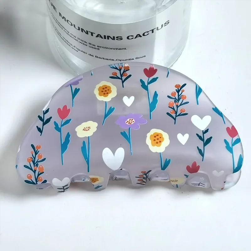 Милые мультяшные зажимы для волос с матовым цветком - Фотография_6