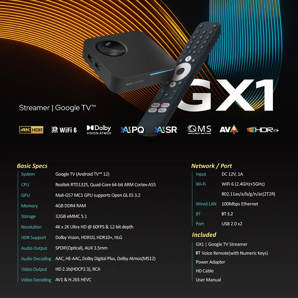 Rocktek gx1 uhd google tv 12 box - Фотография_5
