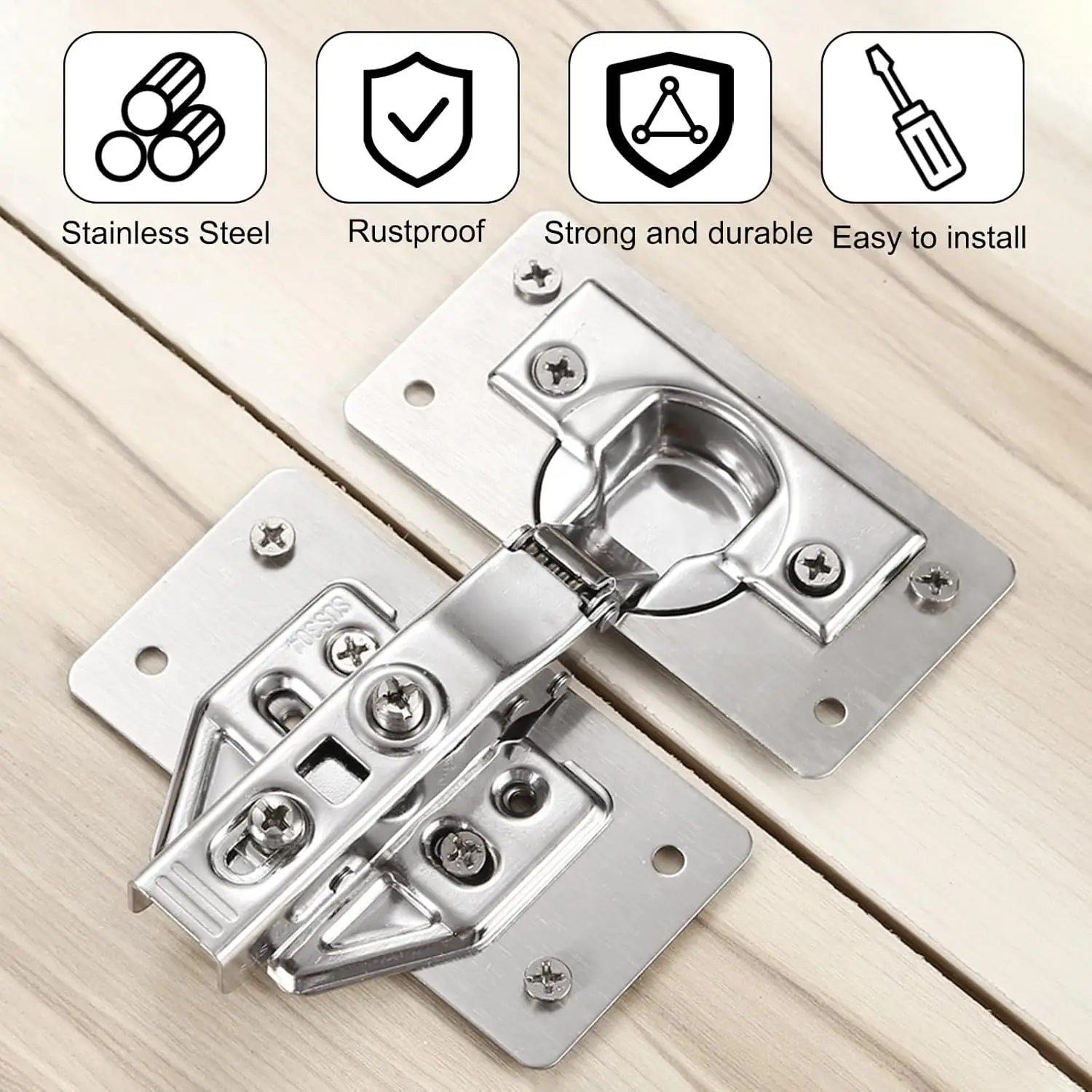 Комплект пластин для ремонта петель шкафа из нержавеющей стали - Фотография_2