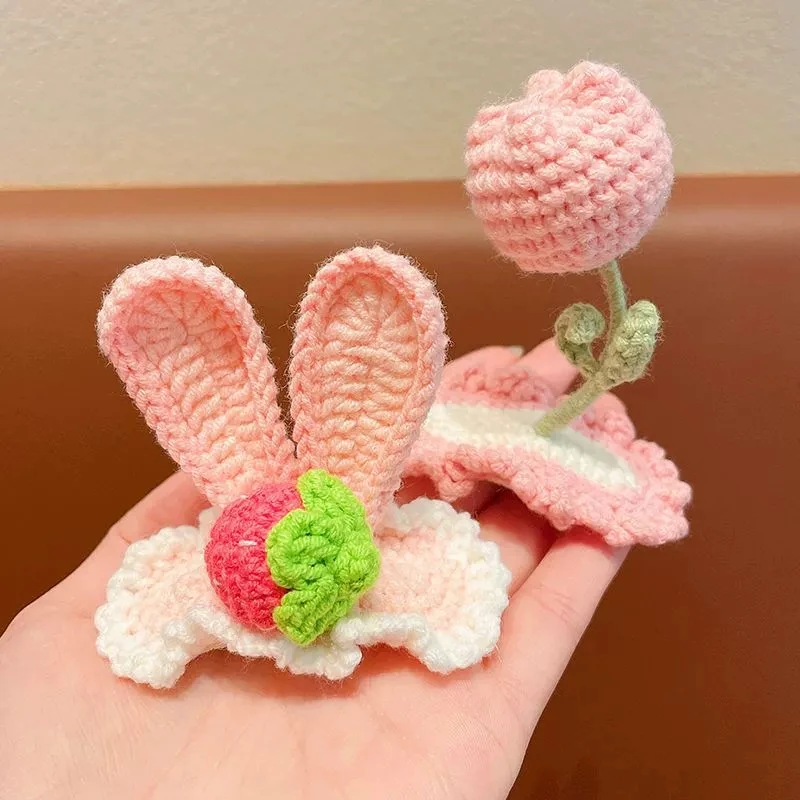 Милая вязаная заколка для волос для девочек - Фотография_2