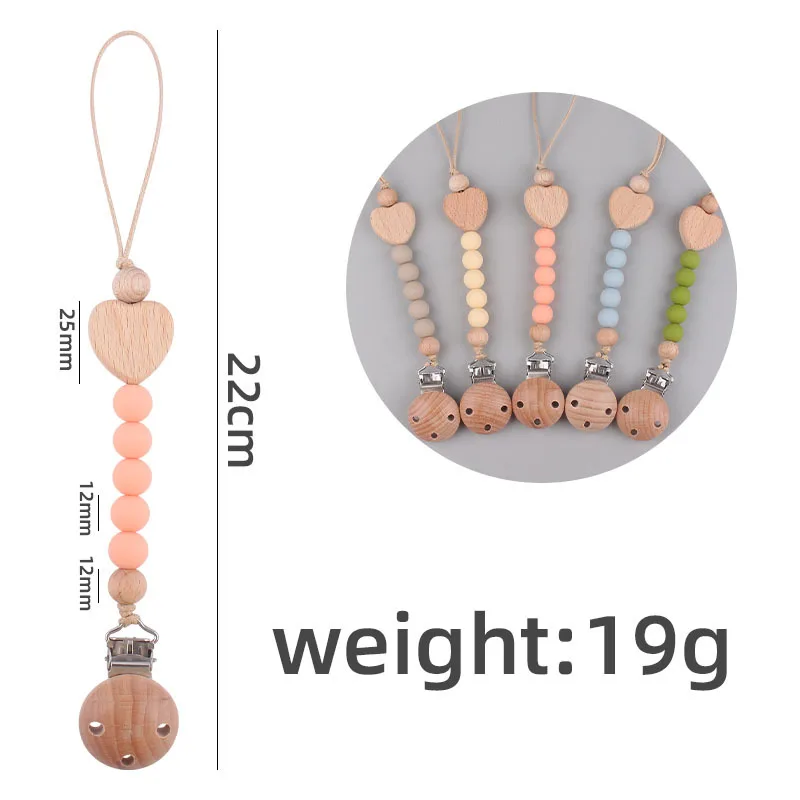 Деревянная персонализированная цепочка для детской соски на заказ - Фотография_6