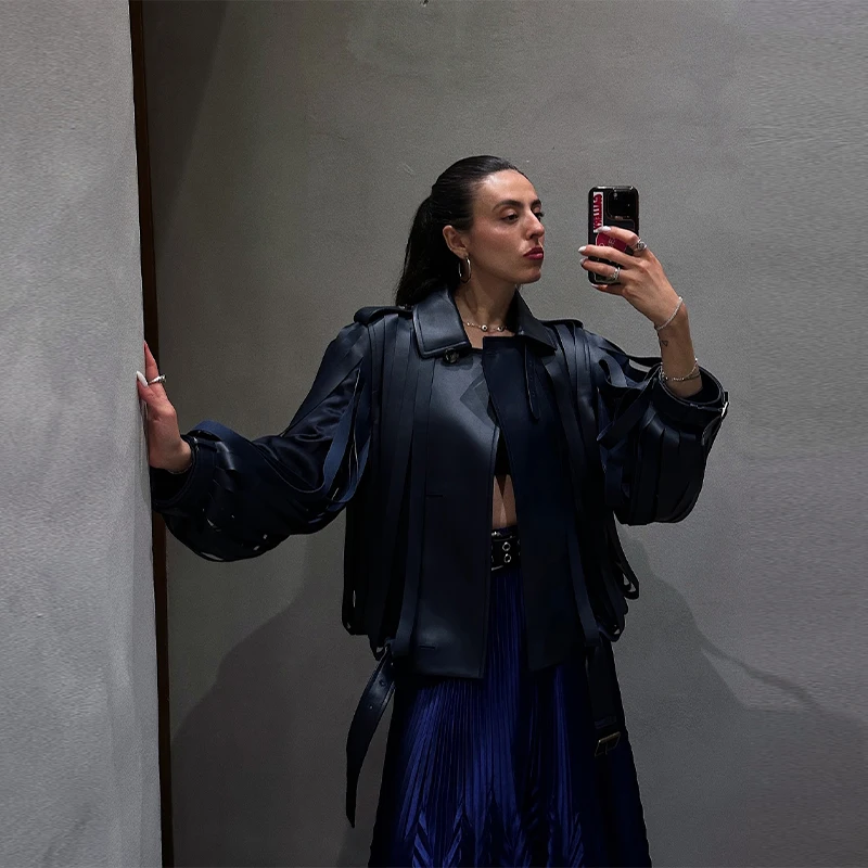 Шикарная женская куртка из искусственной - Фотография_4