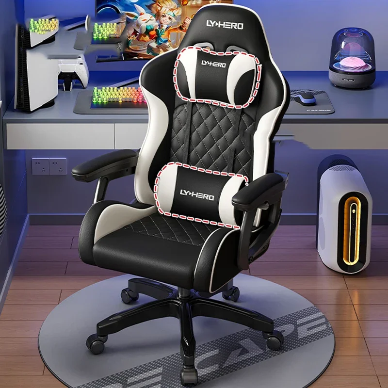 Розовое компьютерное кресло с откидной спинкой - Фотография_3