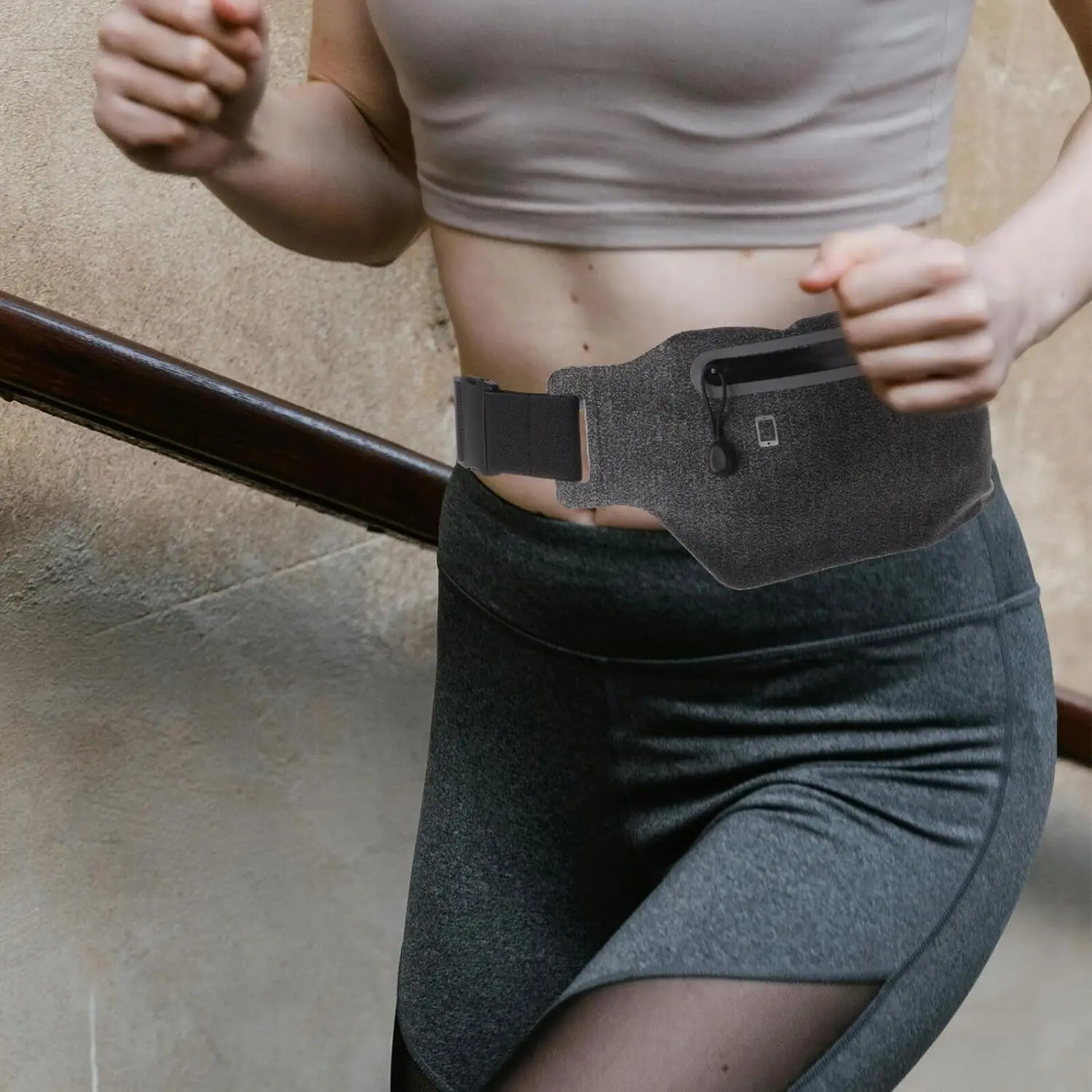 Ультратонкая светоотражающая поясная сумка для бега с камуфляжем - Фотография_5