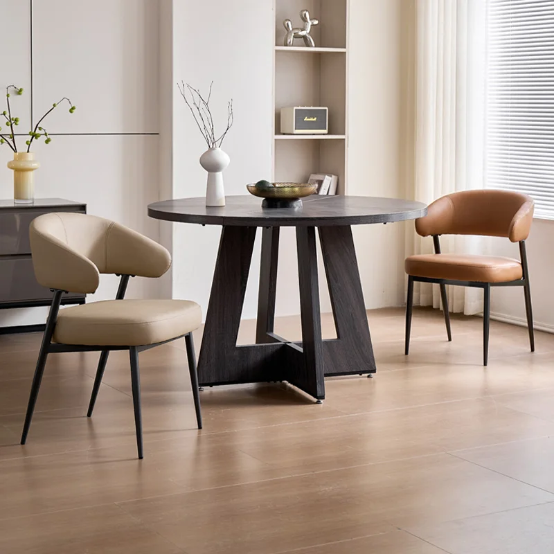 Мягкие обеденные стулья со спинкой и запахом со стальным каркасом - Фотография_3