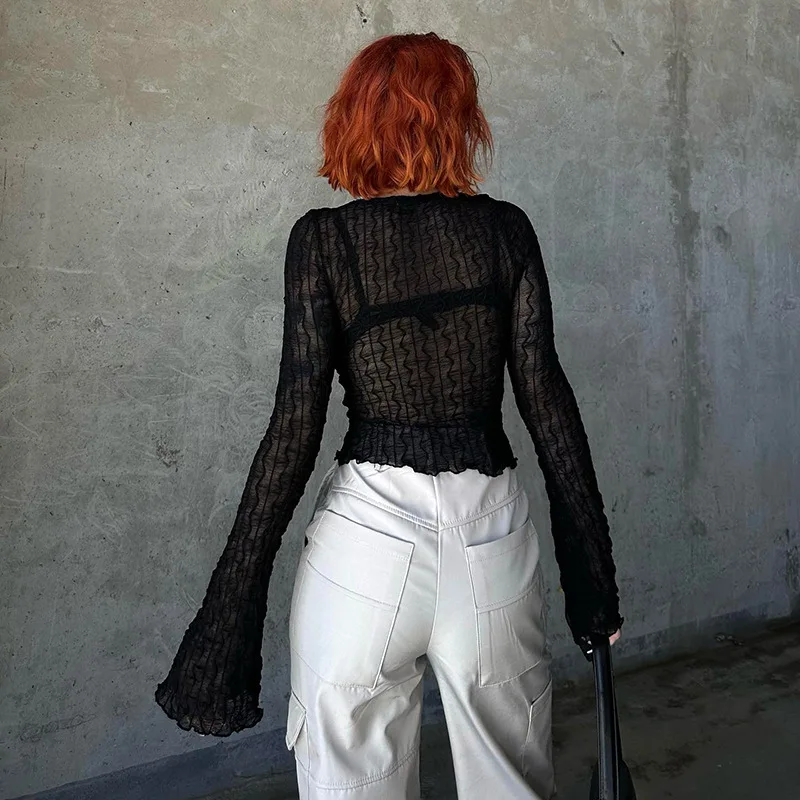 Женские блузки с длинным рукавом goth dark folds mall - Фотография_3