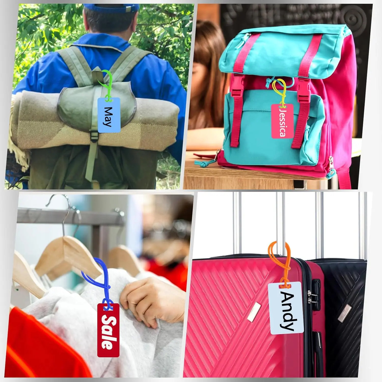 30 упаковок красочных багажных бирок - Фотография_6