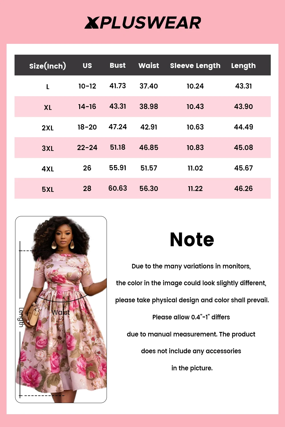 Плюс размер свадебный гость розовые - Фотография_4