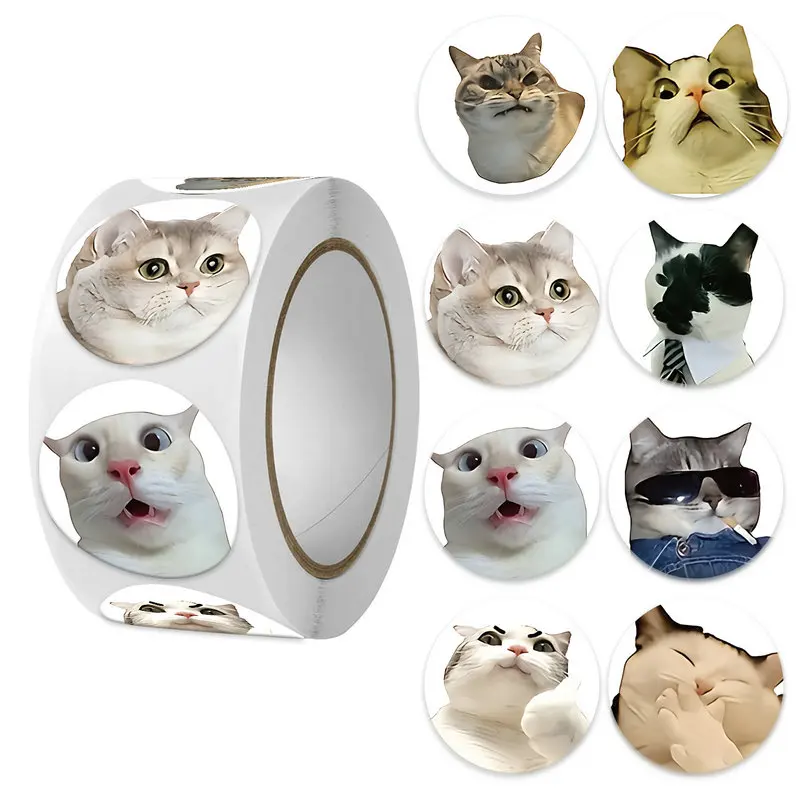 Наклейка с милым котом и животным - Фотография_4