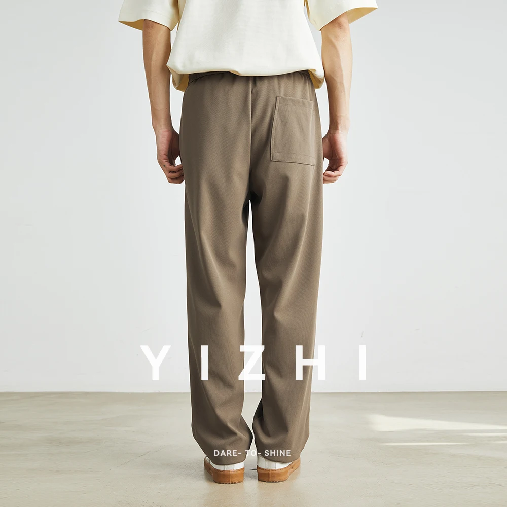 Мужская мода, прямые брюки с эластичной резинкой на талии и завязками - Фотография_2