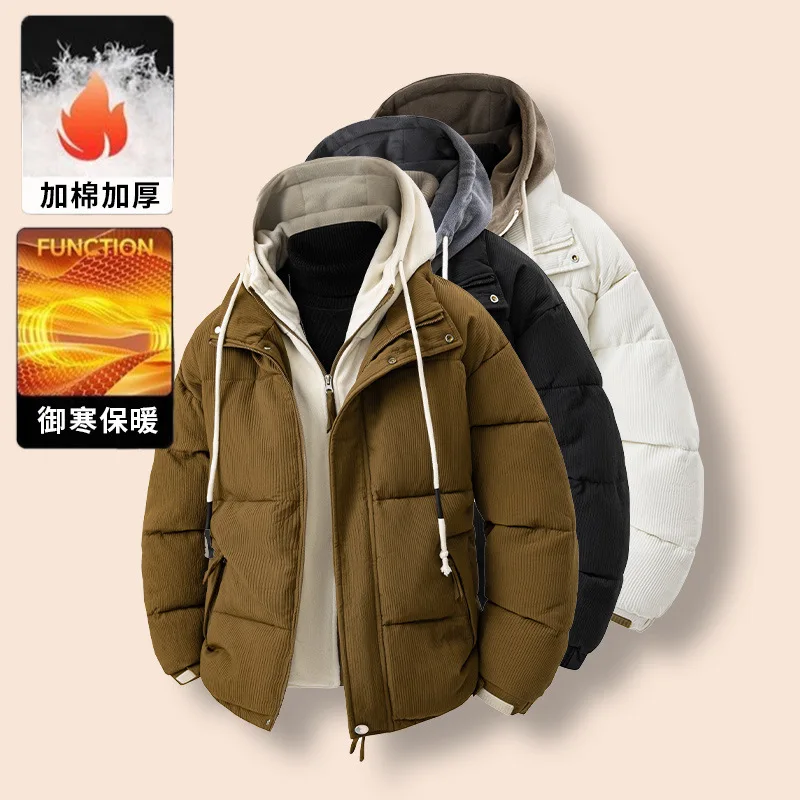 Мужская куртка на хлопковой подкладке с капюшоном на осень-зиму - Фотография_2