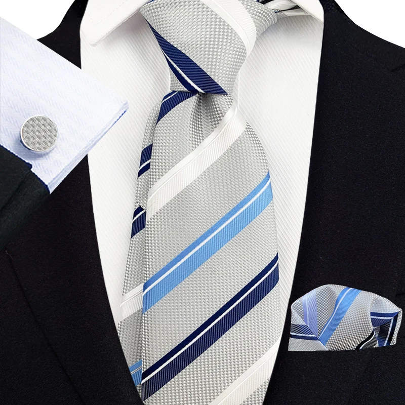 Новые роскошные мужские галстуки 8 см в цветочную полоску с узором пейсли - Фотография_6