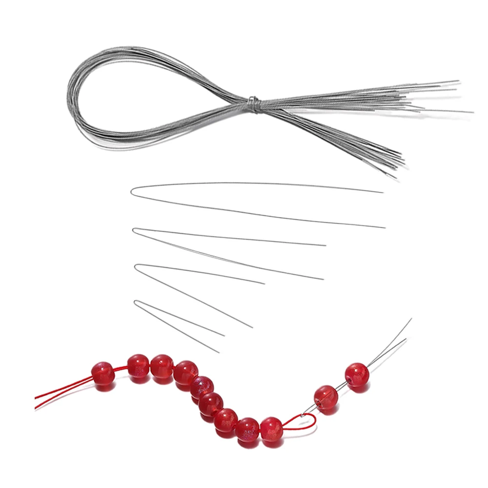 Изогнутые иглы для бисера с большим глазом из нержавеющей стали - Фотография_5