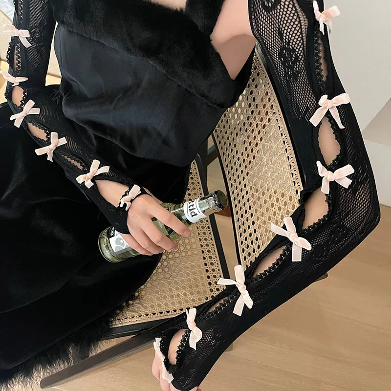 Цельный комплект с кружевным бантом и шалью с рукавами - Фотография_5