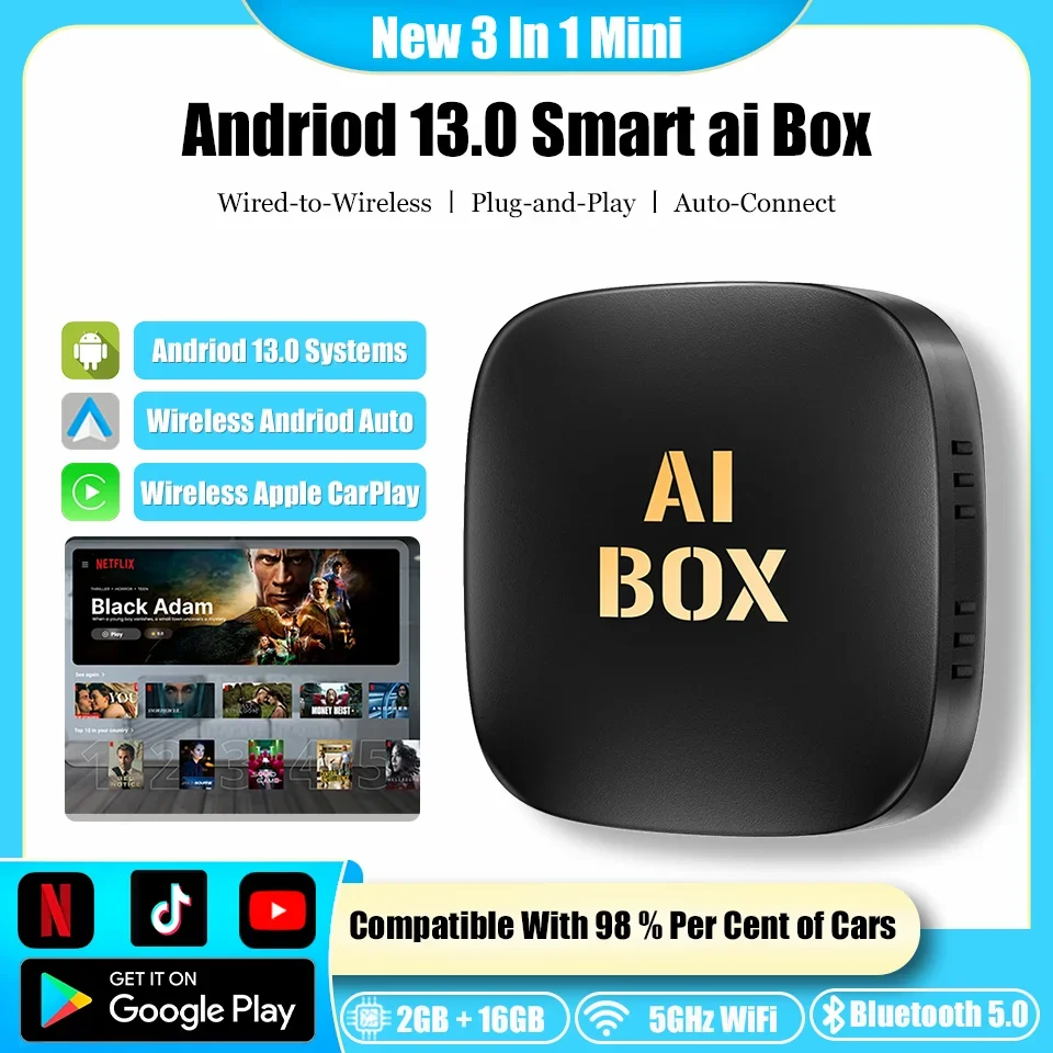 Новый 3в1 carplay ai box android13
