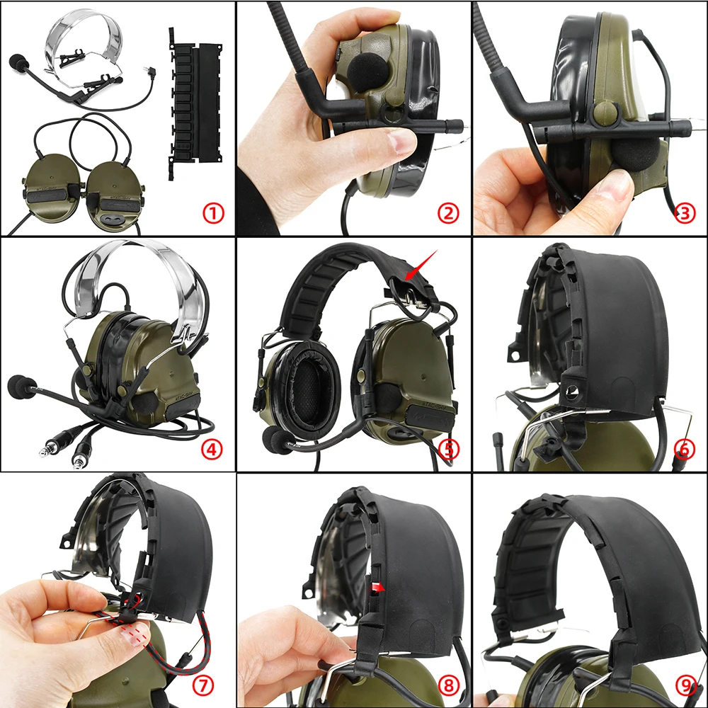 Tac-sky comta iii тактическая гарнитура с двойной связью - Фотография_6