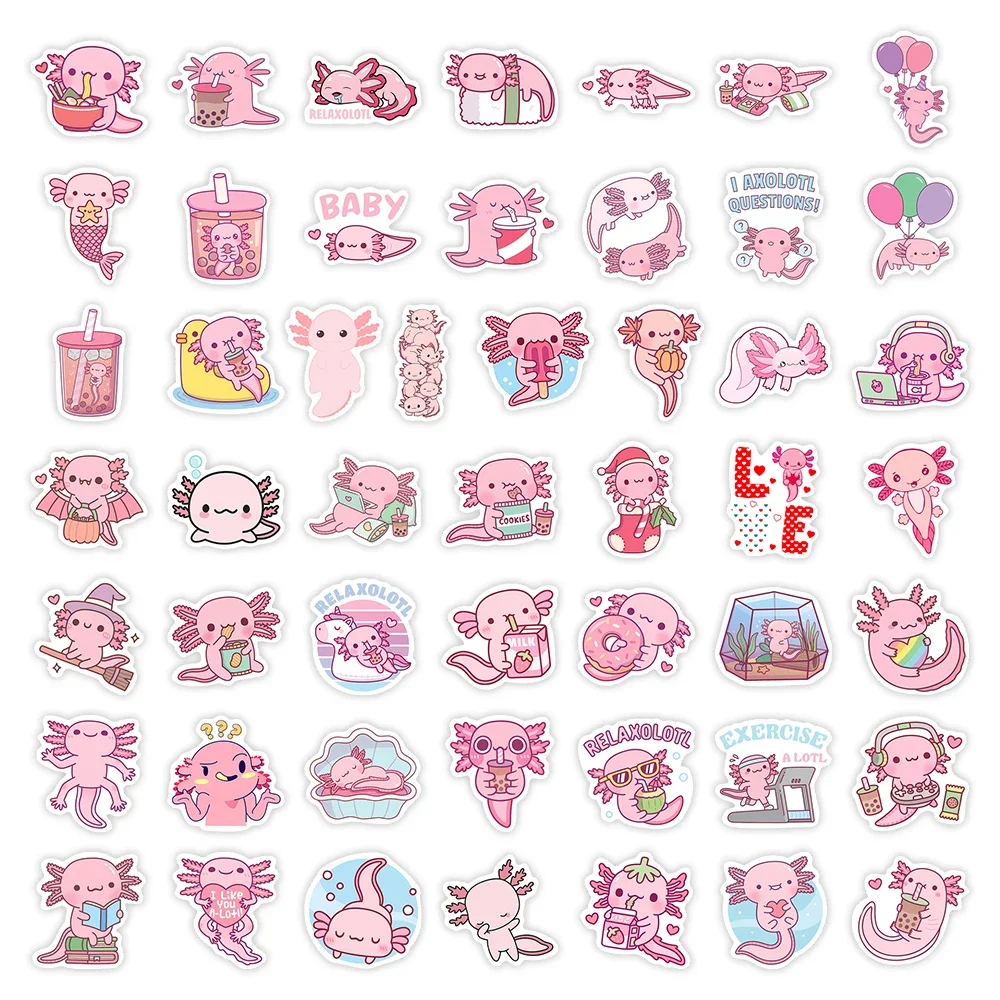 Kawaii мультфильм аксолотль наклейки - Фотография_4