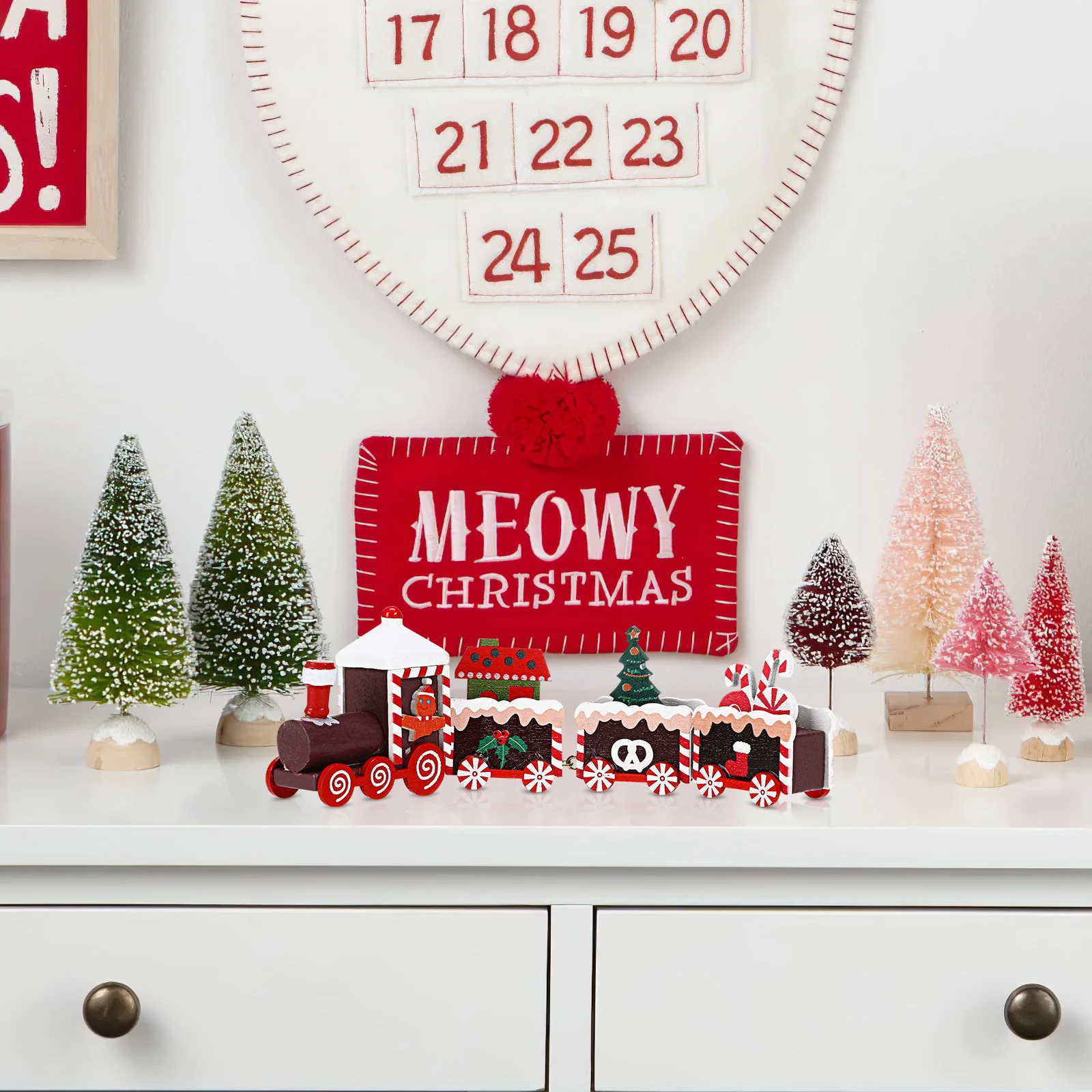 Деревянный diy поезд орнамент рождественский - Фотография_4