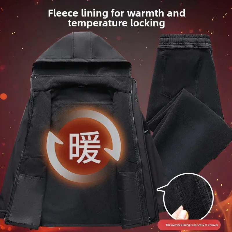 165-195 утолщенный флисовый зимний уличный альпинистский костюм - Фотография_2