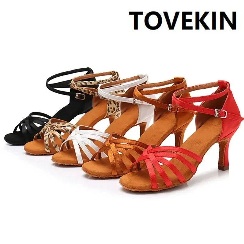 Женские атласные туфли для латиноамериканских танцев tovekin